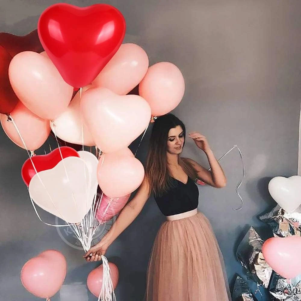 10/30/50pcs herzförmige Luftballons 10 Zoll Liebe rotes Herz Ballon für Valentinstag Hochzeit Baby party Geburtstags feier Dekoration – Detail 9