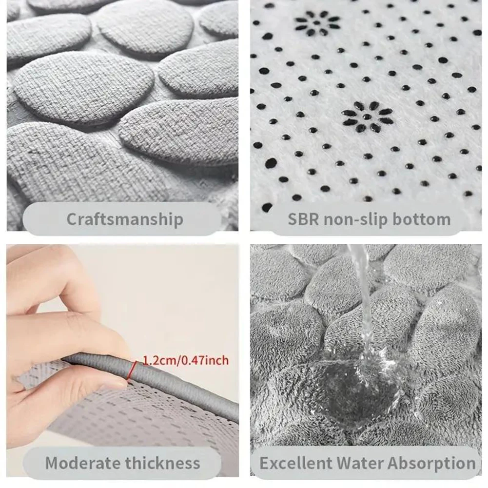 Bathroom Mat Curved Shower Mat Pebble Emboss Carpet Washable Curved Non Slip Bathroom Anti Slip Floor Toilet For Shower floor mat,bathroom mat,absorbent bathroom mat,bathroom floor mat,toilet mat,bath mat,anti slip mat