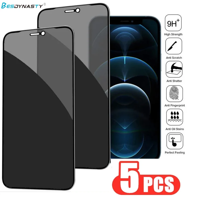 

5 шт., Защитное стекло для iPhone 15 14 13 11 12 Pro Max Mini SE 7 8 Plus
