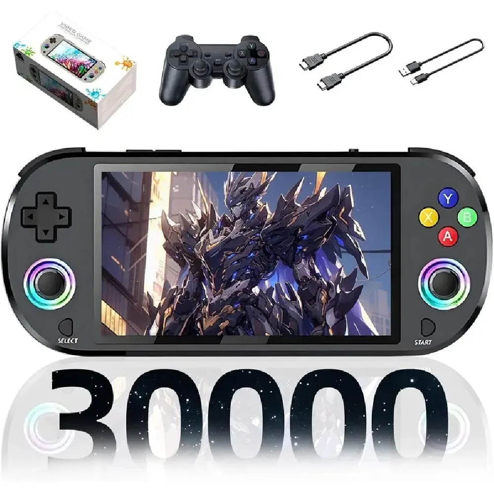 Enhanced Retro Handheld Game Console with 5-inch IPS Screen and Extensive Game Library