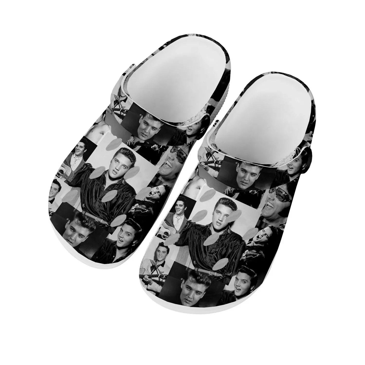 E-Elvis King Hillbilly Cat Home Clogs Custom Water Shoes Mens Womens Teenager Shoes Clog Breathable Hole Slippers P-Presley