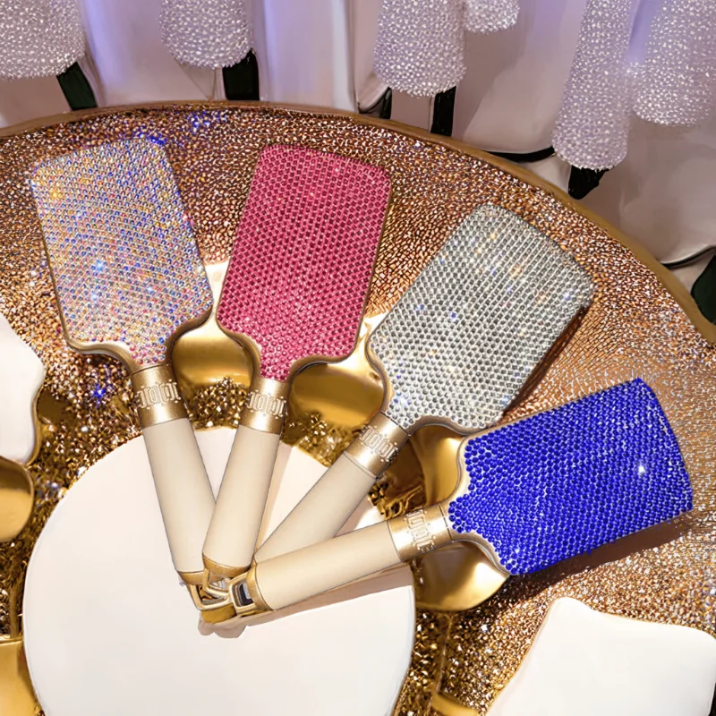 

Бриллиантовая инкрустированная расческа, регулируемая подушка безопасности, массажная расческа, Женская кудрявая расческа для волос для парикмахерской, инструменты для укладки