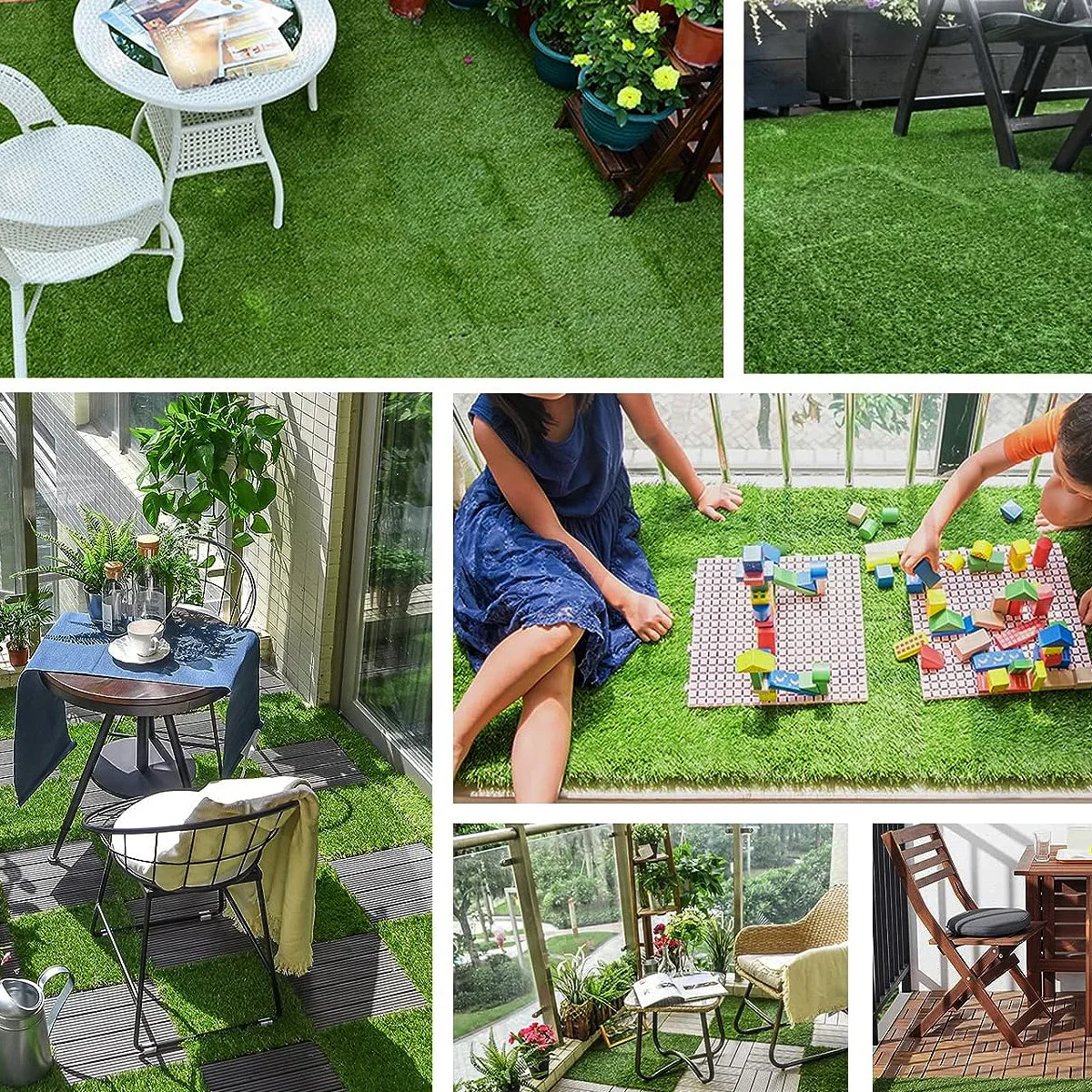 2PCS 12''x12'' Artificial Lawn Turf Tiles Interlocking Grass for Outdoor Landscaping Indoor Flooring Decor Dogs Puppy Potty Pads
