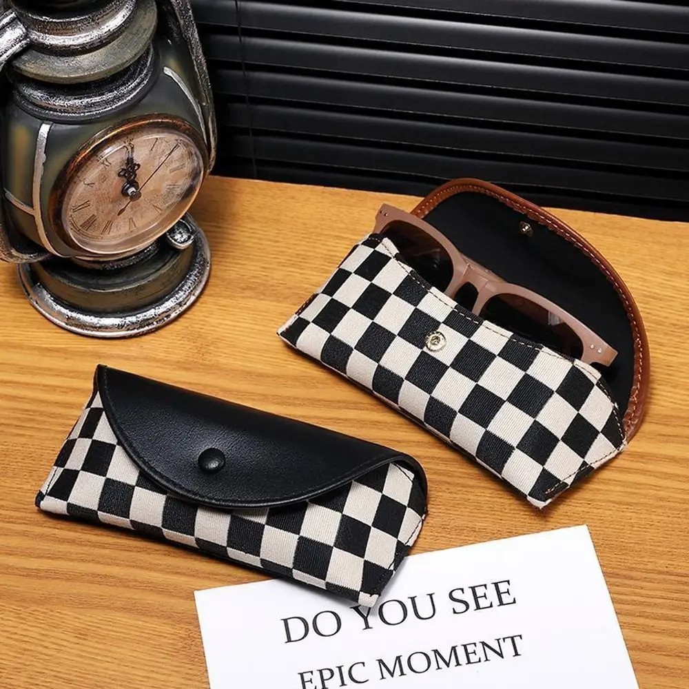

Футляр для очков, защитный чехол для очков, кожаный, в полоску