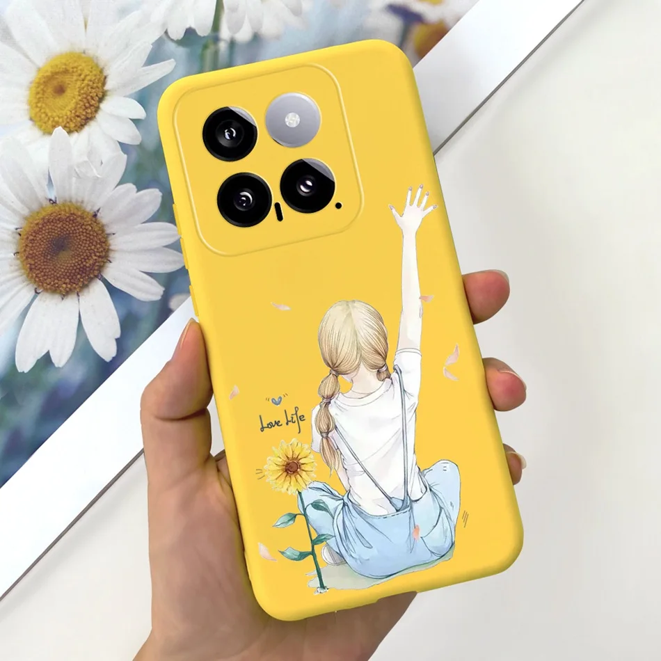 Sunflower Pattern Candy Color Soft Silicone Back Cover