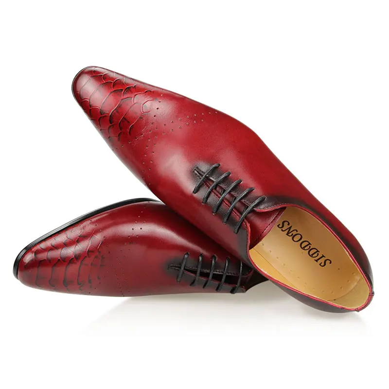 Men's Wedding Shoes Luxury Elegant Business Office Oxford Man Long Shoes Handmade Leather Shoes Traditional Casual Office Of Man