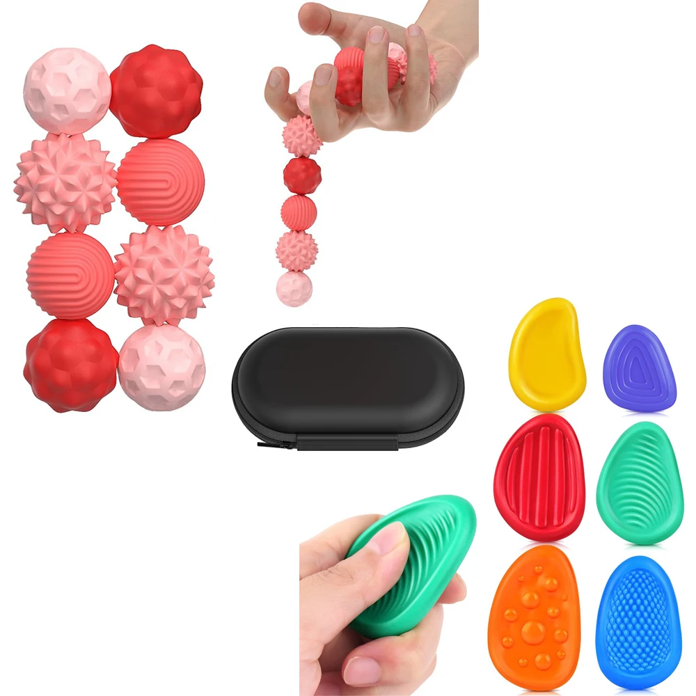 Magnetic Sensory Stress Relief Balls with Textured Silicone Shell