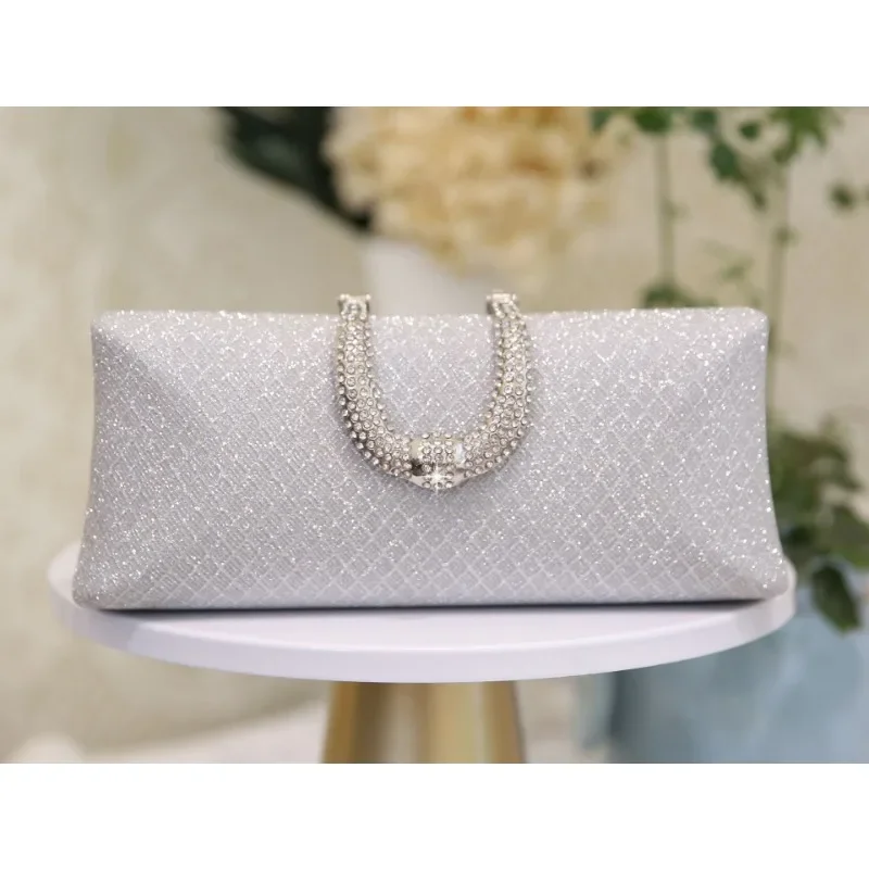 2024  Fashion Trend New Women's Bag  Exquisite Small Square Glitter Clutch Bag  Exquisite Banquet Bag  Urban Beauty Dinner Bag