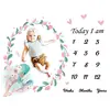 Baby Monthly Record Growth Milestone Blanket Newborn Cute Animal Pattern Photography Props Photo for Creative Background 3