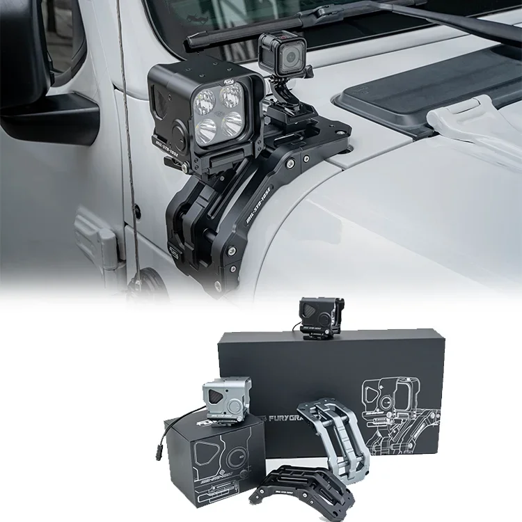 Fury + Aluminium & Carbon Fiber A-stijl Beugel Handvat Ge&iuml;ntegreerde Verlichting Systeem Voor Jeep Wrangler Jl