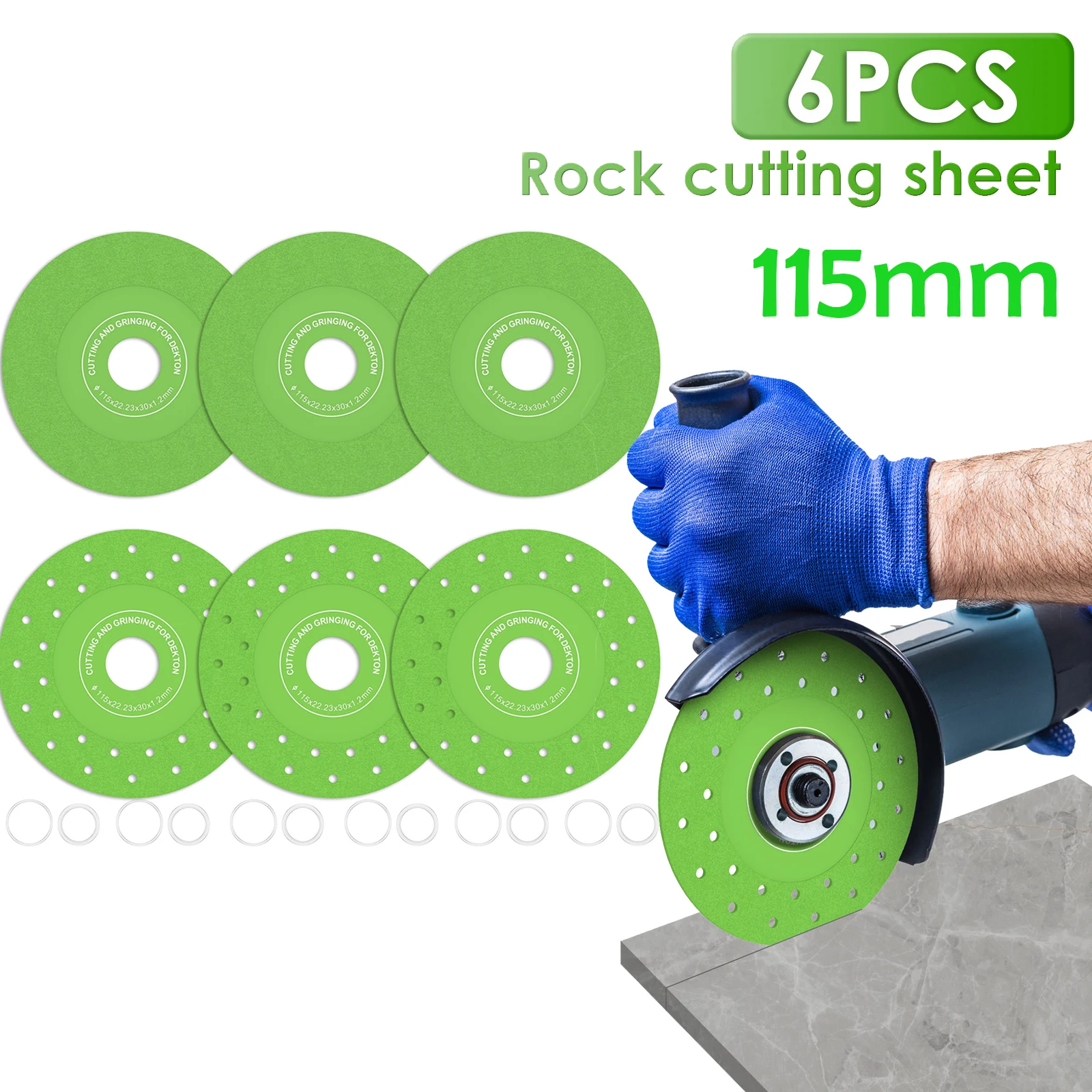 Premium 6-Pack Diamond Cutting Discs - 4.5 Inch for Tile, Marble, and Glass