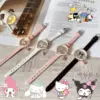 Quartz Watch Kawaii Cartoon Anime Figure Melody HelloKittys Kuromi Cinnamoroll High Quality White Leather Watch Girl Gifts 2