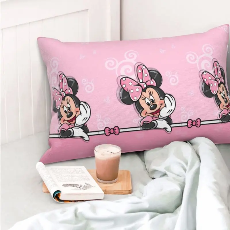 Custom Minnie Mouse Anime Cartoon Velvet Cute Throw Pillow Cases Rectangle 5