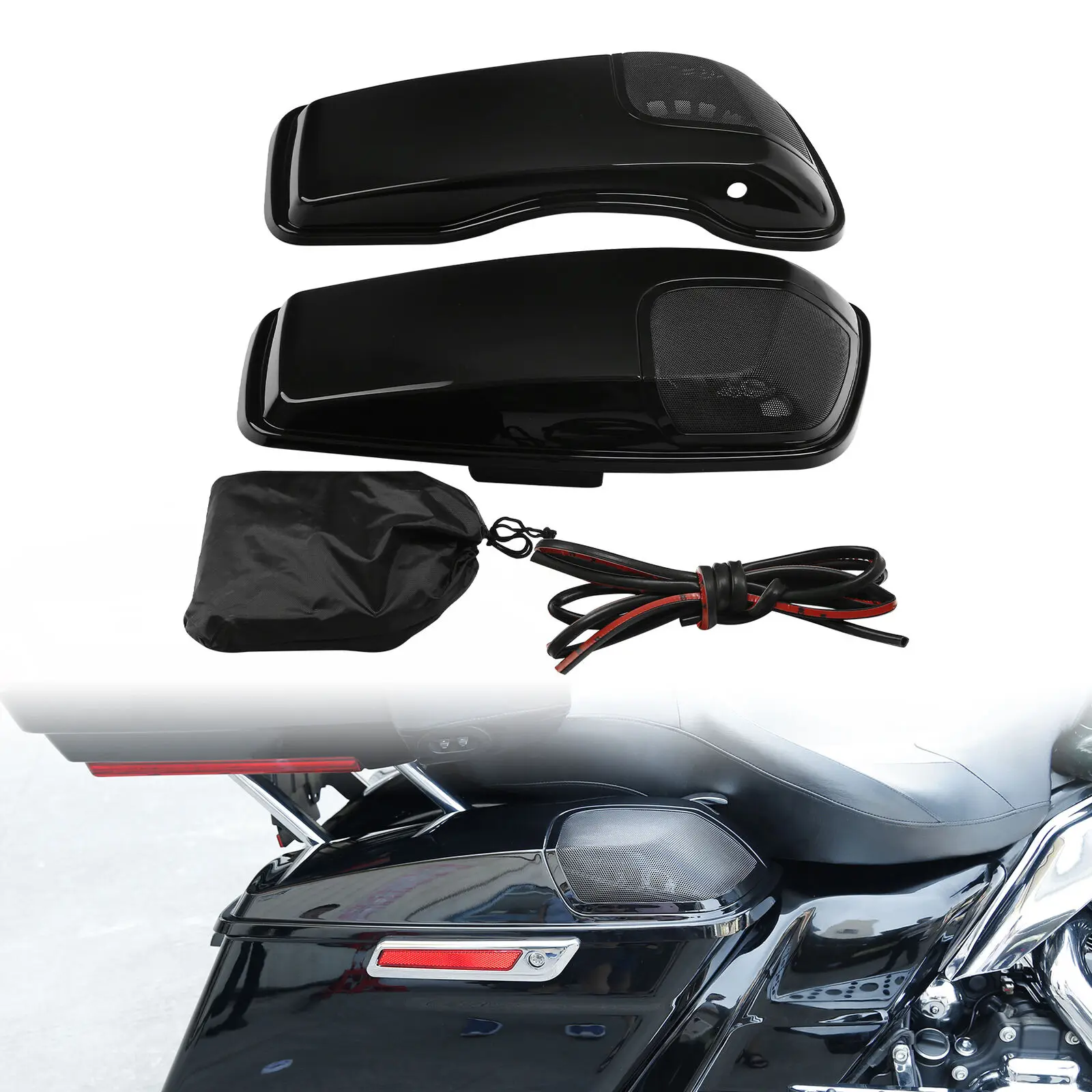Motorcycle 5"x7"Saddlebag Lids Speaker For Harley Touring Electra Glide Road King Road Glide