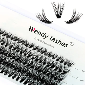웬디 속눈썹 번들 속눈썹 익스텐션, 내추럴 러시안 볼륨 인조 속눈썹, 개별 클러스터 인조 속눈썹, 10, 20, 30D
