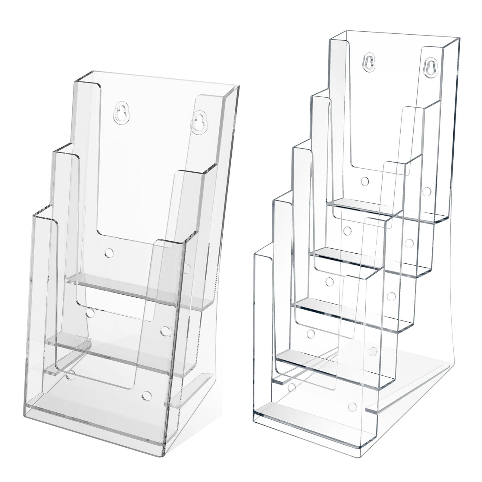Clear Acrylic 3 5 Tier Brochure Holder Desk Display Stand