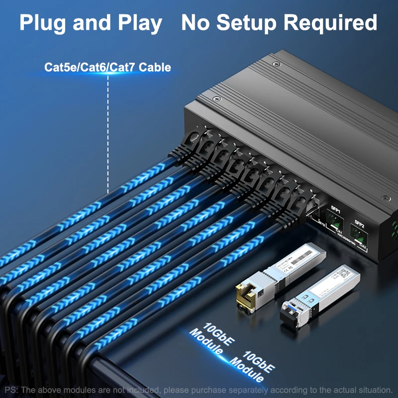 HORACO 2.5G Network Switch 8 Port Ethernet Switch with 2*10G SFP+ Plug and Play Fanless Homelab Switch 3