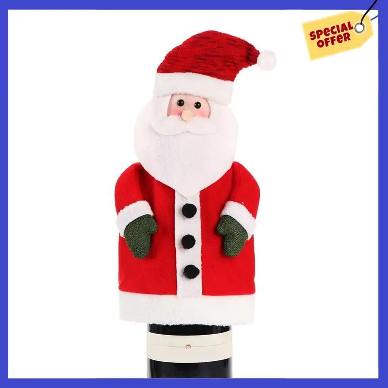 Christmas Wine Bottle Cover Clothing Bottle Dress Santa Wine Bag Wrap For Christmas Holiday Party Table Decor Easy To Use