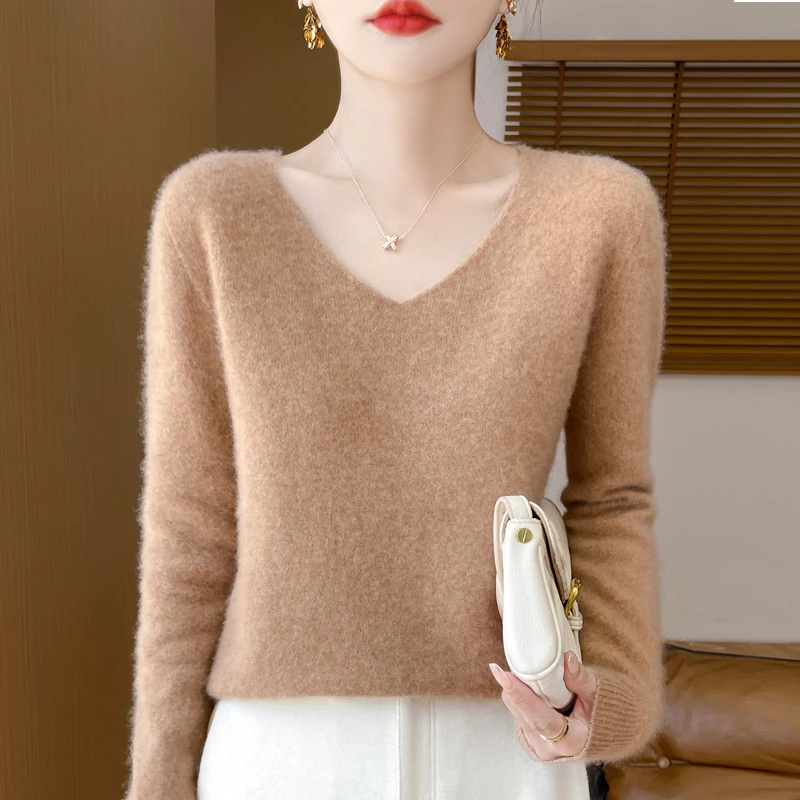 0030~Buttoned Neck PEGGY Wool and Cashmere Pullover