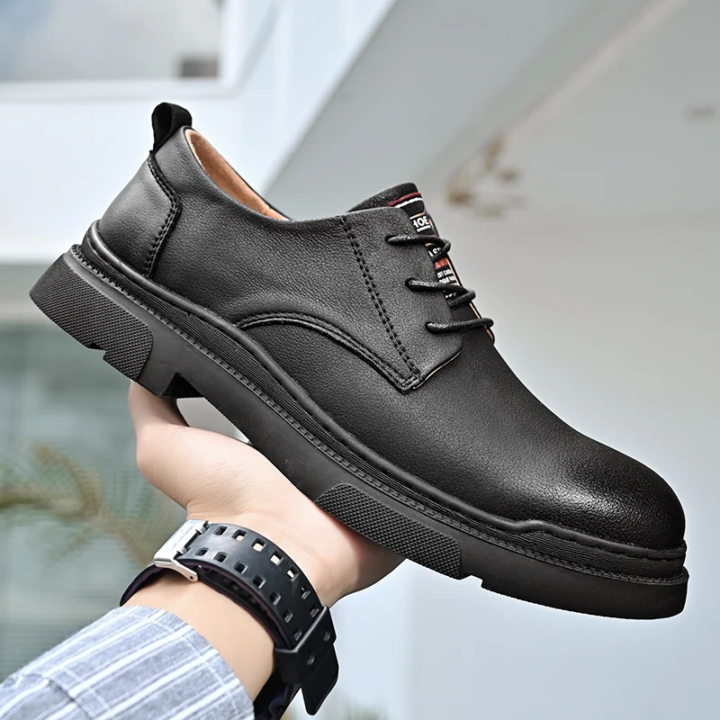 

Genuine Leather Shoes Men oxfords outdoor Flats Fashion Men's Casual Shoes fashion Brand Man Soft Comfortable Lace up men shoes
