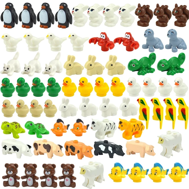 MOC City Animal Brick Building Blocks Creative Pet Zoo Dog Duck Tortoise Penguin Cat Pig Eggs Bird Rabbit DIY Model Toys For Kid 1