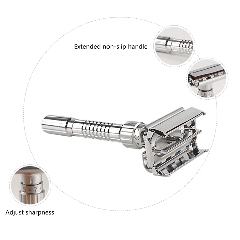 Adjustable Safety Razor for Men with Case