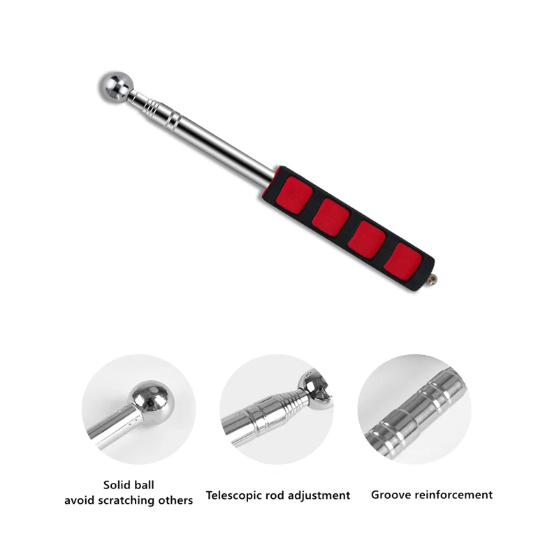 98/130CM Multi-functional Telescopic Self Defense Hammers Empty Drum Hammer Room Test Rod Inspection Room Tools Metal Test Hollow Drum Hammer Empty Drum Hammer