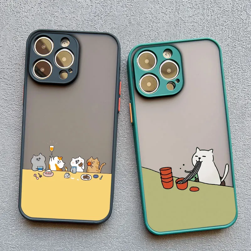 Gestapelte Katzen-Handyhülle für iPhone 17 16 15 14 13 12 11 Pro Max 13 12 Mini X XR XS Plus – Matte Hülle, süße Geschenke für Mädchen, Handyhülle – Detail 15