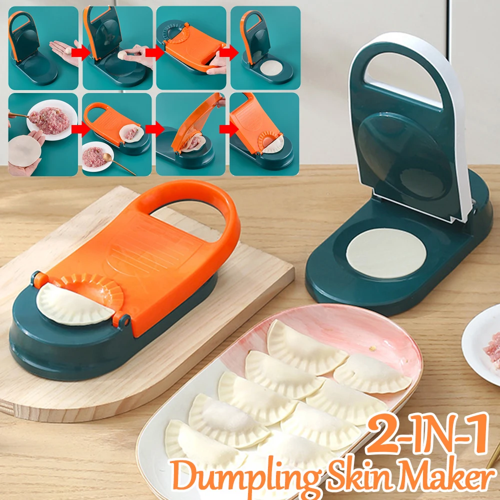 2023 New 2 In 1 Dumpling Maker, Dumpling Press, Dumpling Maker Machine Multifunction Mold Set Dumplings Skin Artifact Diy Tool Manual Press Safety Abs Material