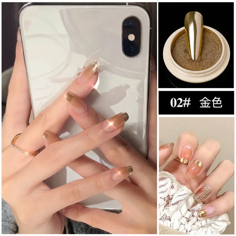 Nail Powder 1/6Jar Rose Gold Metallic Mirror DIY UV Gel