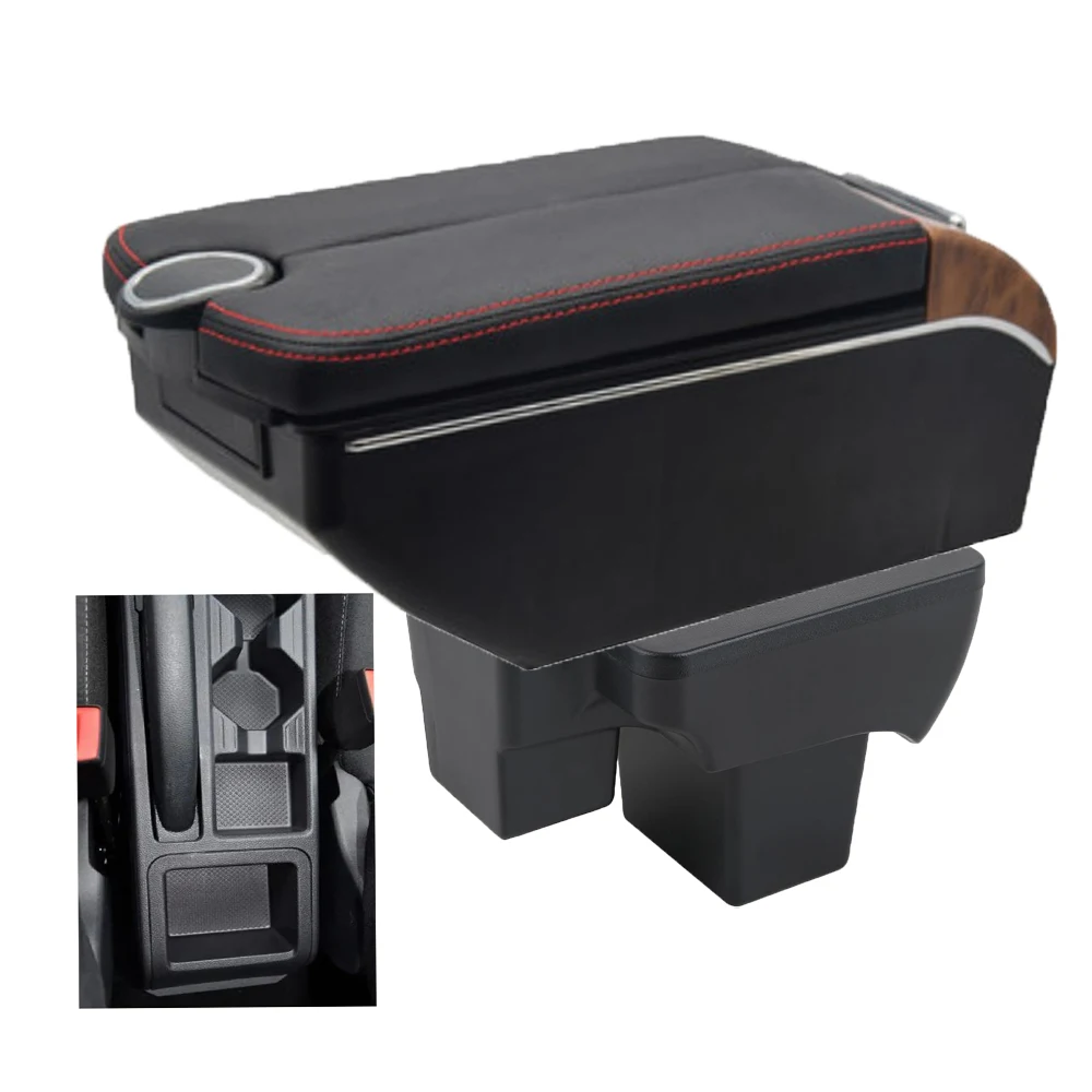 

Подлокотник для центральной консоли Volkswagen VW Polo 2019-2024, подлокотник для хранения, подлокотник с USB-интерфейсом для зарядки телефона, подстаканник