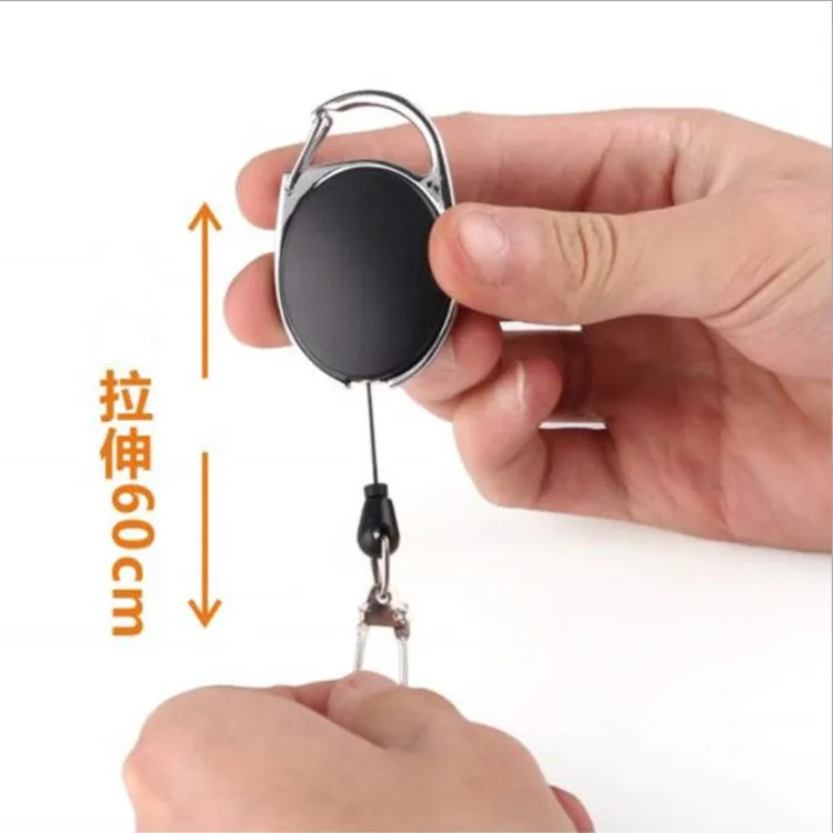 

keychain retracable Keyring Anti-lost Anti-theft Wire Rope Spring Buckle Outdoor Survival Camp Tool