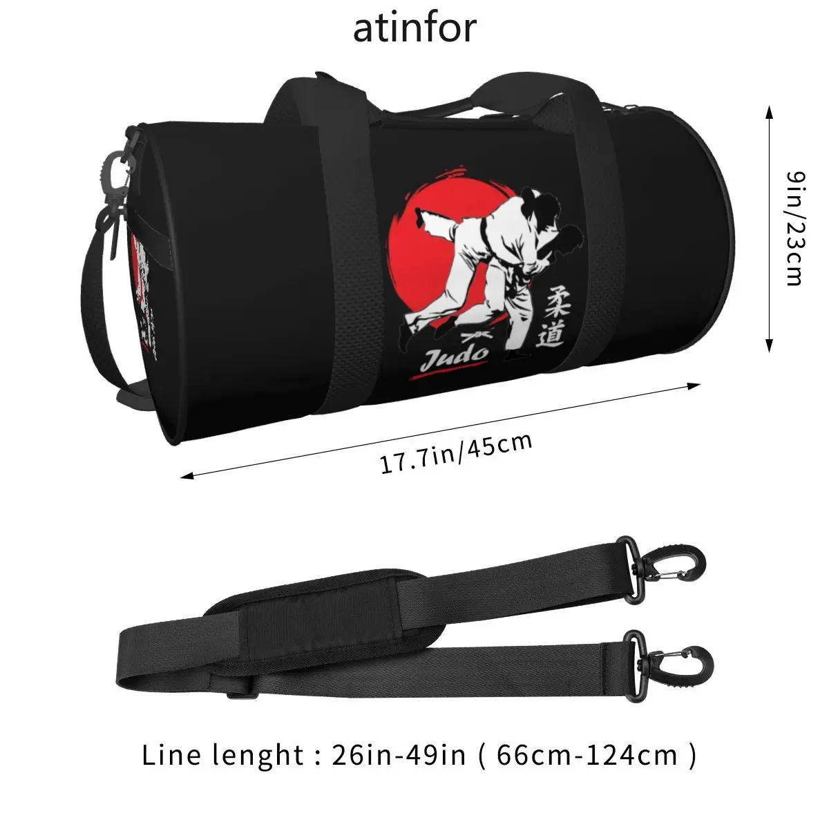 Judo Practice Travel Bag Japan Martial Art Travel Gym Bag Large Novelty Handbags Couple Printed Oxford Fitness