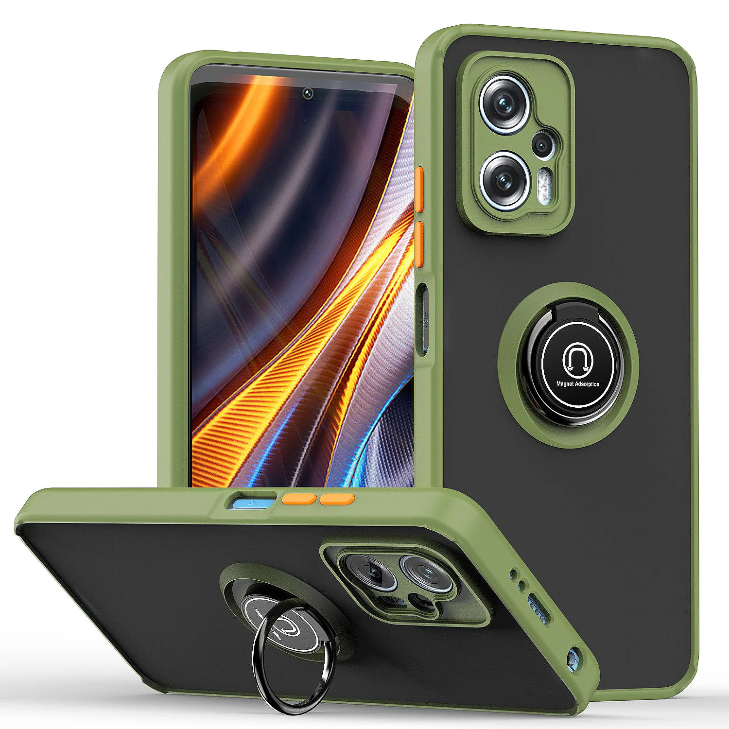 Shockproof Magnetic Ring Back Phone Cover