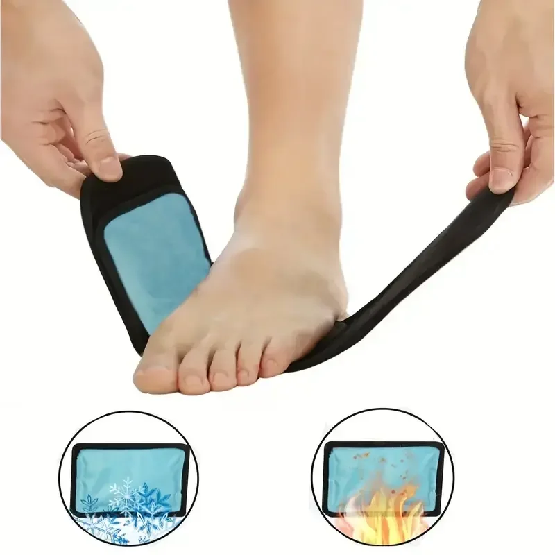 1pc small reusable gel ice pack. For injury and pain relief, hands, arches, wrists, elbows, adjustable and flexible