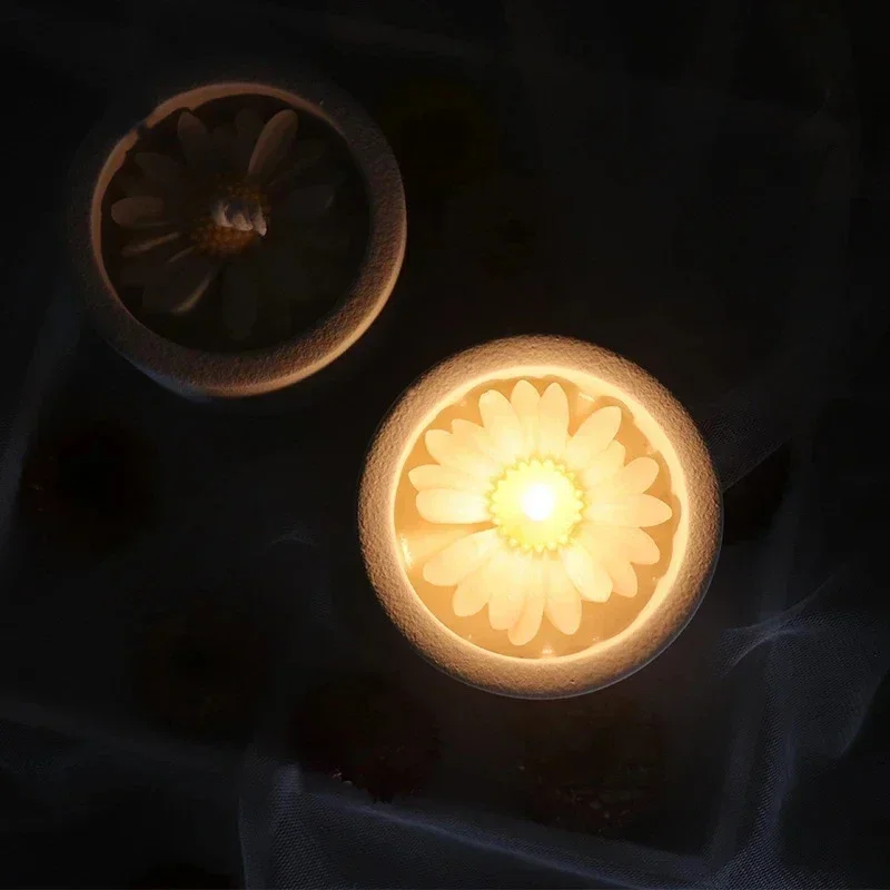 Silicone Mold DIY Chamomile Aromatherapy Gypsum Daisy Flower Car Pendent Candle Tool Cake Decorating Fondant Tool Chocolate Mold