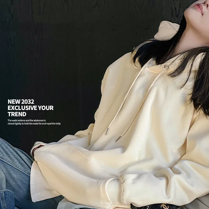 Korean Hooded Shirt Hoodies Women 2024 Sweatshirts Women Sports Sweatshirts Plus Size Pullovers Heavyweight Hoodies Women Hoodie