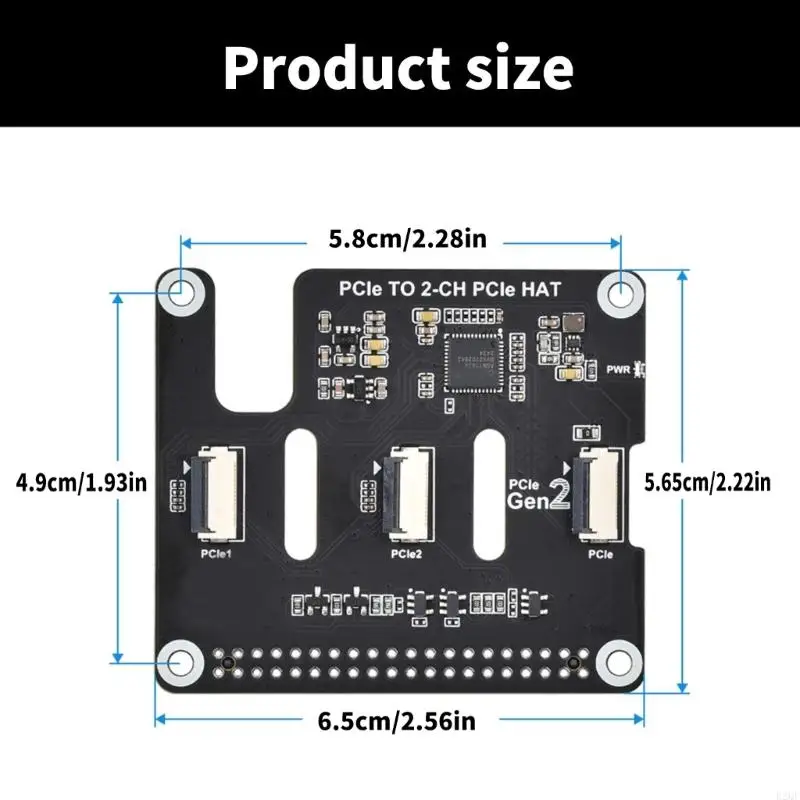B2QF 2CH PCle Expansion Card 16PIN Connecting Port for RPi 5 Easy Integration in DIY Projects for Electronics Enthusiasts