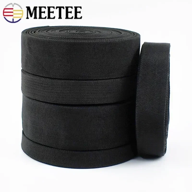 Meetee 가방 스트랩용 더블 레이어 폴리에스터 웨빙 리본, 할로우 튜블러 테이프, 의류 장식 밴드 액세서리, 10M, 20-50mm