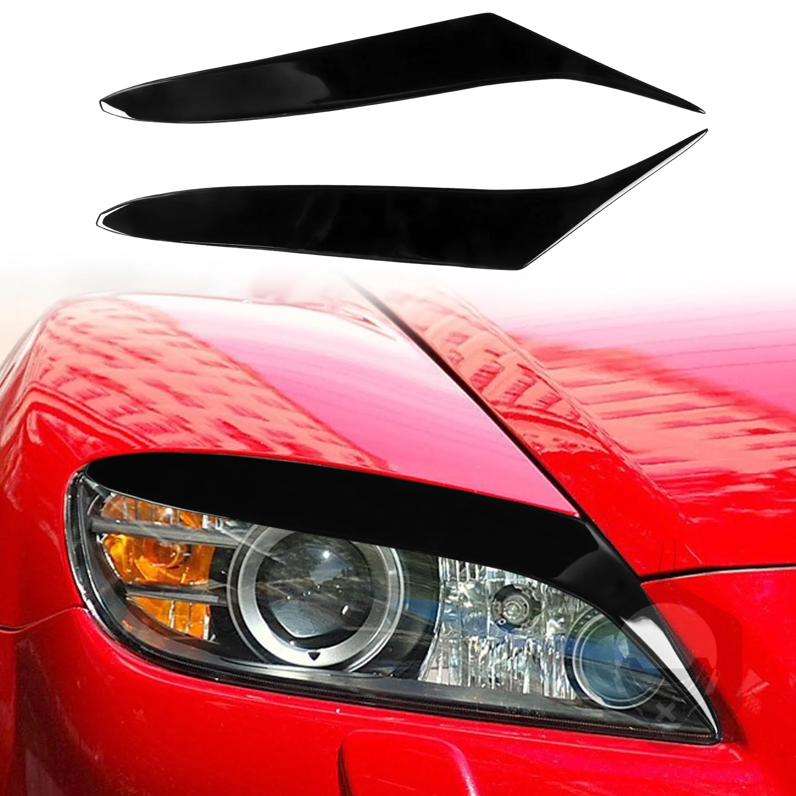 

Пианино, черная Автомобильная передняя фара, веко, Накладка для бровей, отделка, наклейка для Mazda RX8 【 2004-2008 】