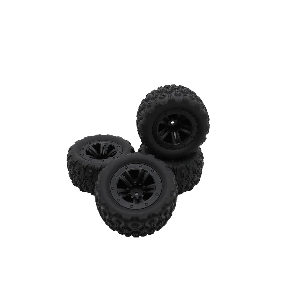 Neumáticos RC Para 144010, Scy 16101, MJX 16208 | Goma Y Plástico Con Mejor Tracción | Diámetro 83.5 Mm, Eje 12 Mm | Juego De 4