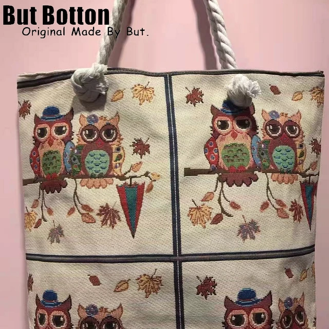 Women Girl Vintage Embroidery Owl Canvas Shoulder Bag Tote Large Capacity  Shopping Bag Messenger Bag Cotton Cloth Handbags - Shoulder Bags -  AliExpress