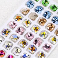 100pcs high-quality nail enhancement square diamond DIY jewelry accessories nail patch diamond crystal pointed bottom diamond 1