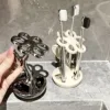 Ceramic Flower Shaped Toothbrush Holder Bathroom Storage Holder Desktop Makeup Brush Storage Rack Bathroom Supplies 2