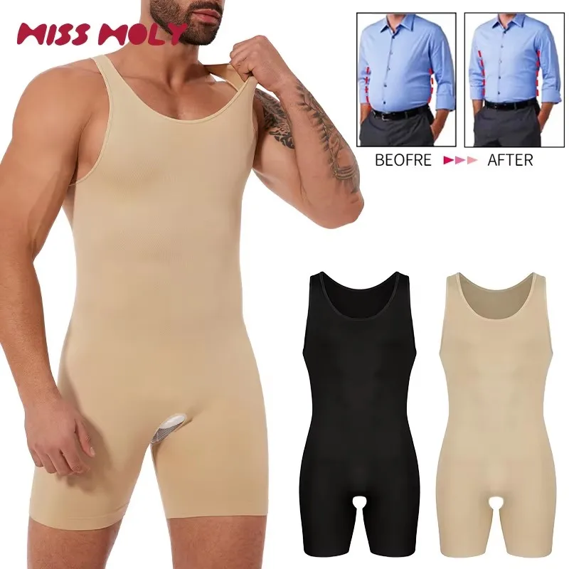 Mens body shaper,slimming vest,mens lingerie Sleeveless Full Body Shaper Slimming Compression Underwear Seamless Bodysuit Shapewear Tummy Control Fajas Para Hombres