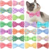 50/100pcs Spring Plaid Style Dog Bowtie Removable Dog Bows Dog Collar Accessories Pets Grooming Accessories Dog Supplies 1