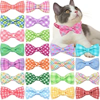 50/100pcs Spring Plaid Style Dog Bowtie Removable Dog Bows Dog Collar Accessories Pets Grooming Accessories Dog Supplies 1