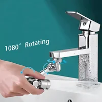1080° Rotatable Extension Faucet Sprayer Head Water Tap Nozzle Universal Bathroom Tap Extend Adapter Aerator 2 Spray Modes 2