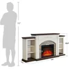 Electric Fireplace with Mantel, White TV Stand for TVs Up to 80 Inch, Farmhouse Entertainment Center with Storage for Bedroom 4