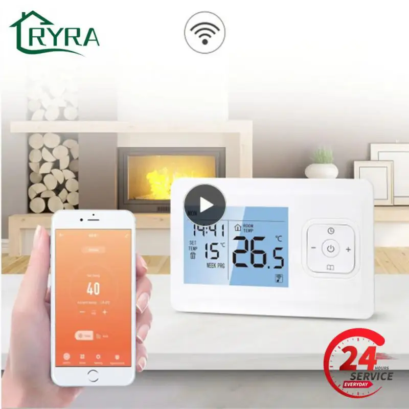 

Wifi Smart Thermostat,Tuya RF Wireless Temperature Controller for Gas Boiler Water Heating,Works with Alexa Home